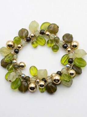 Earth Tone Beaded Dangle Bracelet